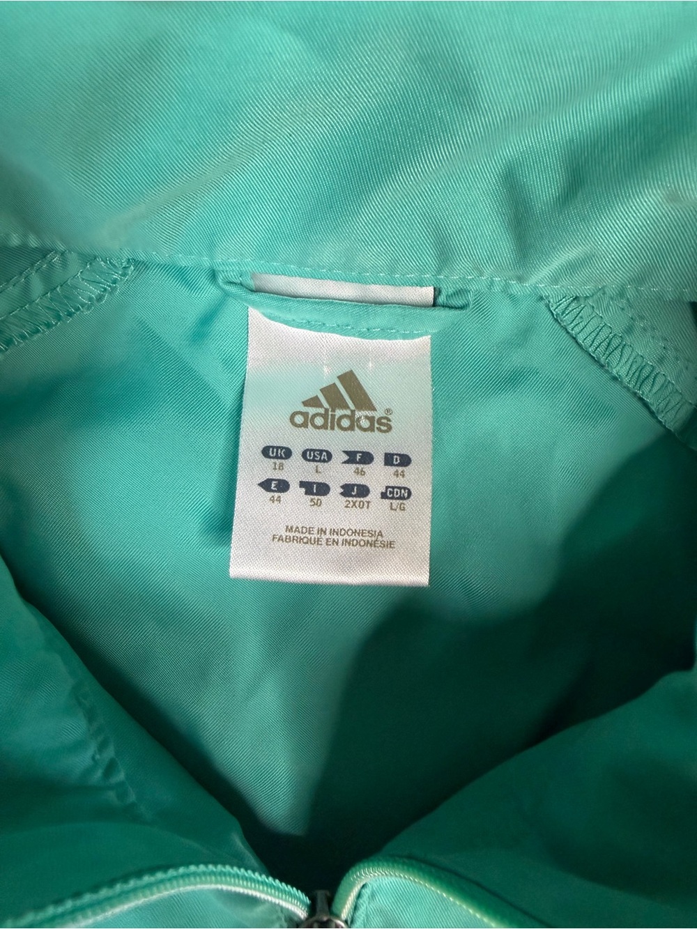 Adidas Teal Track Jacket‎ Women's L Full Zip - Picture 3 of 6